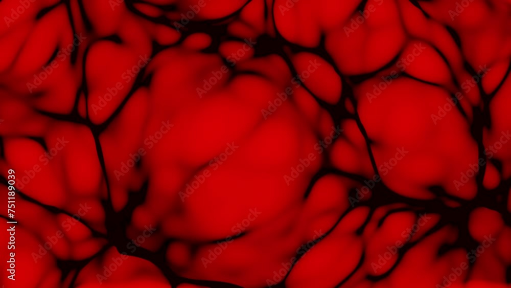Poster animation of fragile black connections on red crimson background slowly moving
