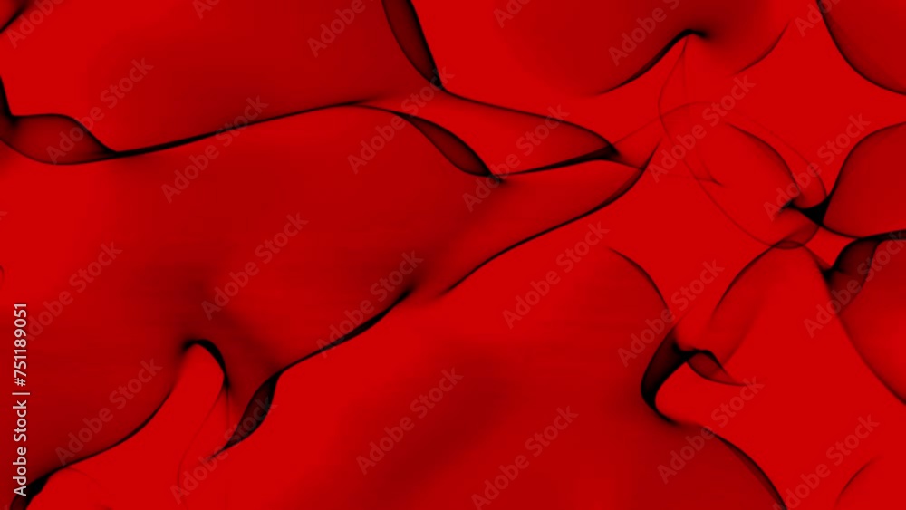 Poster abstract motion graphic animation background of black swirling lines on red background