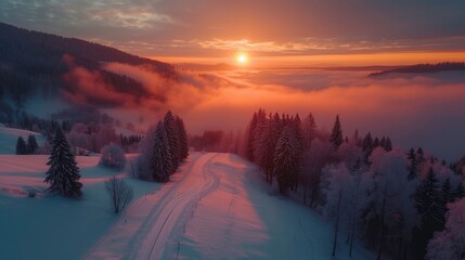 sunrise over the mountains