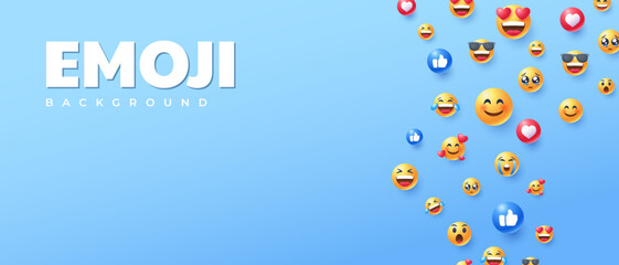 social media emoji icons background