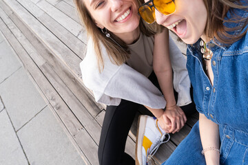 Two female friends spending time together 