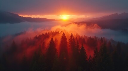 sunrise in the mountains