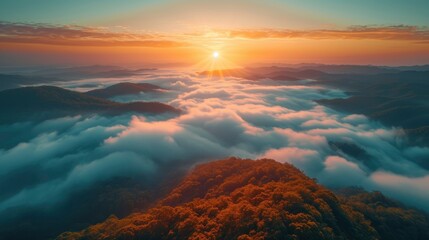 sunset over the mountains