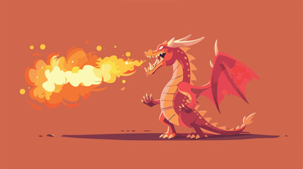 Cartoon fire-breathing dragon.