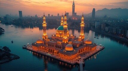panorama of the city at night