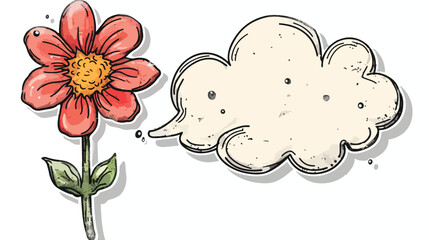 Cartoon flower with a thought bubble.