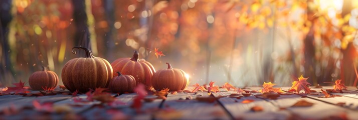 Fall Flavors A Pumpkin-Filled Month Generative AI - obrazy, fototapety, plakaty