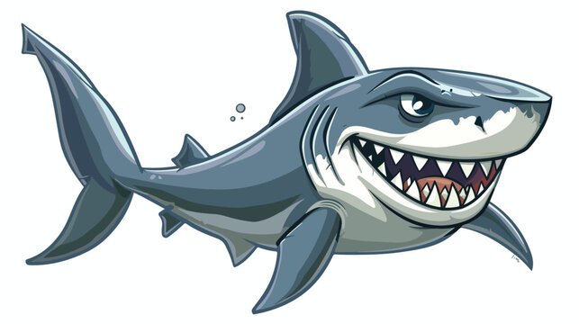 Cartoon Illustration of a Shark