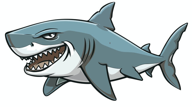 Cartoon Illustration of a Shark