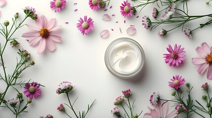 Cream and Pink Flowers on White Surface