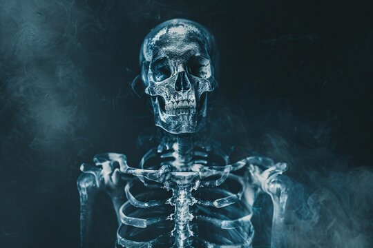 Skeleton Smoking A Bone-Chilling Smoke Break Generative AI