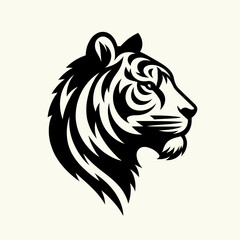 The vector-style illustrations of a Tiger head silhouette