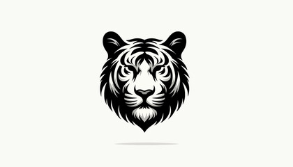 The vector-style illustrations of a Tiger head silhouette