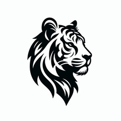The vector-style illustrations of a Tiger head silhouette