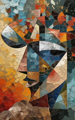 Abstract cubism portrait