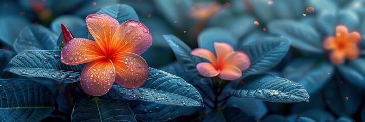 Colorful Flower On Dark Tropical Foliage, HD, Background Wallpaper, Desktop Wallpaper