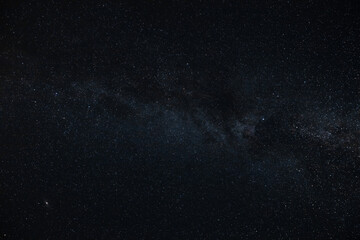 Milky Way stars photographed with wide angle lens. - obrazy, fototapety, plakaty
