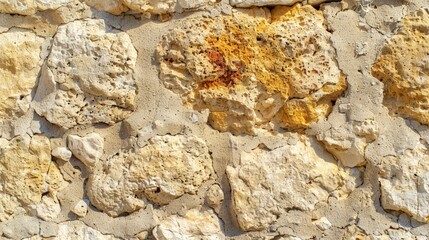 Rough limestone wall with natural textures