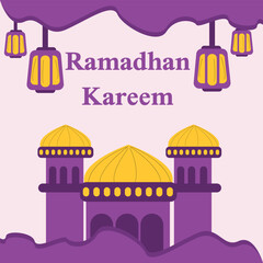 Vector illustration of a Ramadan-themed background, suitable for Ramadan content