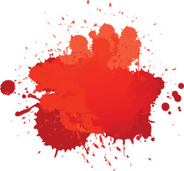  red and orange paint splash shape colorful set. paint with liquid fluid isolated for design elements. ink splatter flat collection. Isolated vector illustration
