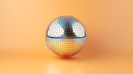 Fototapeta na wymiar Mirror disco ball isolated on the background