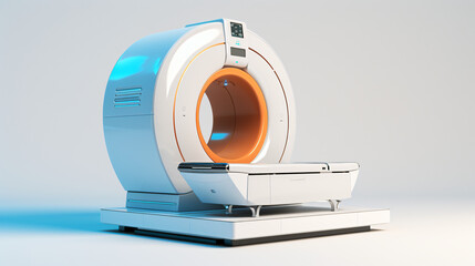 MRI machine on a white background.