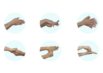 Six steps to wash your hands