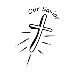 Christian typography design for Tattoo. The message of the Gospel of Jesus Christ. Bible lesson for kids or use as poster, card, flyer or T Shirt