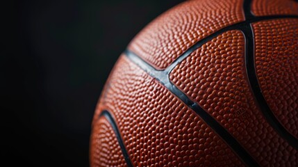 basketball close up on black background