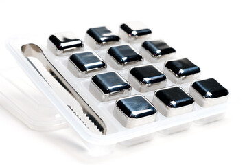 12 Whiskey Set Metal Ice Cubes