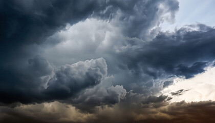 Obraz premium Heavy dark storm raining clouds over the sky