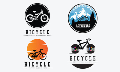 Bike Logo Icon Vector, vehicle for sports, racing, casual, downhill, retro template Vector and SVG