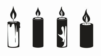 Candle vector icon isolated on white background.