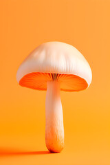 Close Up of Mushroom on Yellow Background. AI generated - 751201827