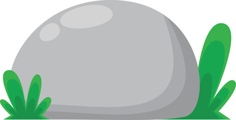 Stone With Grass Illustration