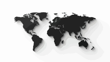 world map 3d render