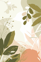 Creative minimalist hand draw Abstract art background. Modern aesthetic illustrations. Bohemian style contemporary artistic Design for wall decoration, postcard, poster,
