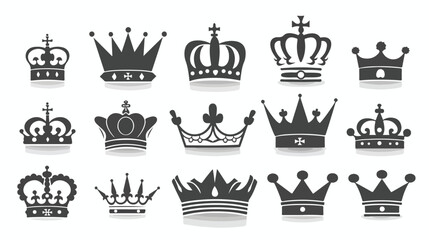 Crown icon set. Crown vector icon isolated.