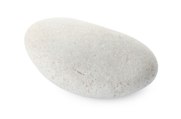 One stone isolated on white. Sea pebble