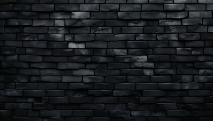 Black brick wall texture background for interior or exterior design and decoration.