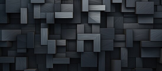 This black and white abstract composition showcases a collection of evenly sized squares arranged...
