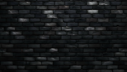 Black brick wall texture. Abstract background for design with copy space.