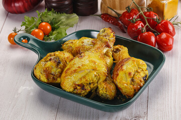 Roasted Chicken leg drumsticks with curry sauce