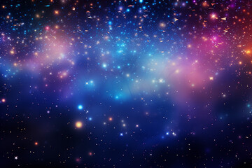 Obraz premium New Year: Abstract Background with Dreamy Gradients and Bright Stars