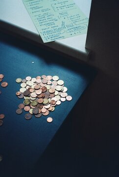 coins at the table