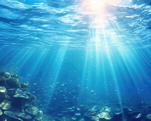 Fototapeta premium Beautiful Abstract Ocean Backgrounds. Stunning Water and Aquatic Design Elements in Atlantic Bay