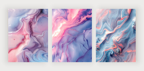 Purple and blue, pink liquid marble texture for design cards, banners, invitatios
