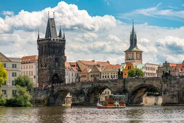 Fotobehang Karelsbrug Prague, Czech Republic Charles Bridge is a medieval stone arch bridge 