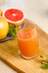 Freshly squeezed red grapefruit juice