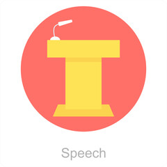 Podium and speech icon concept